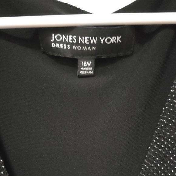 Jones New York Black Sheath Midi Dress V-Neck Sleeveless - Picture 2 of 10